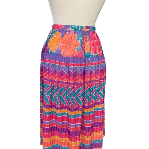 Vintage 70’s sheer floral midi skirt size M - Picture 2 of 5